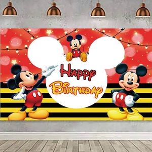 Cartoons Mickey Mouse Theme Photography Backdrop.